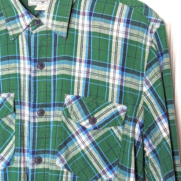 Club Room Fitted Brushed Cotton Plaid Button Down Shirt size Men's M - Picture 4 of 9